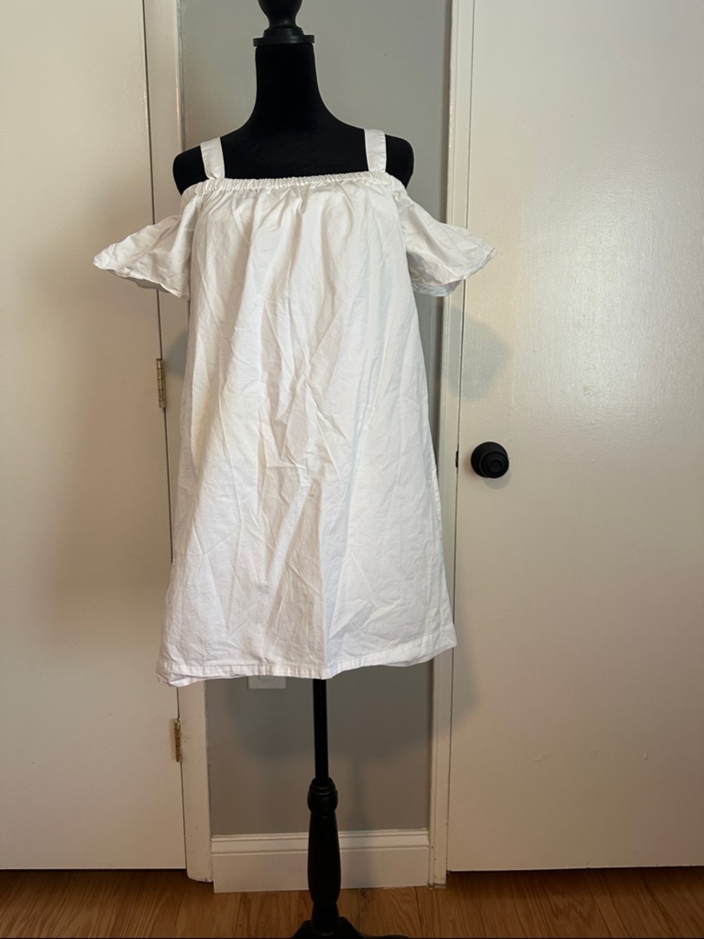kate spade White Cold-Shoulder Cotton Dress with Straps